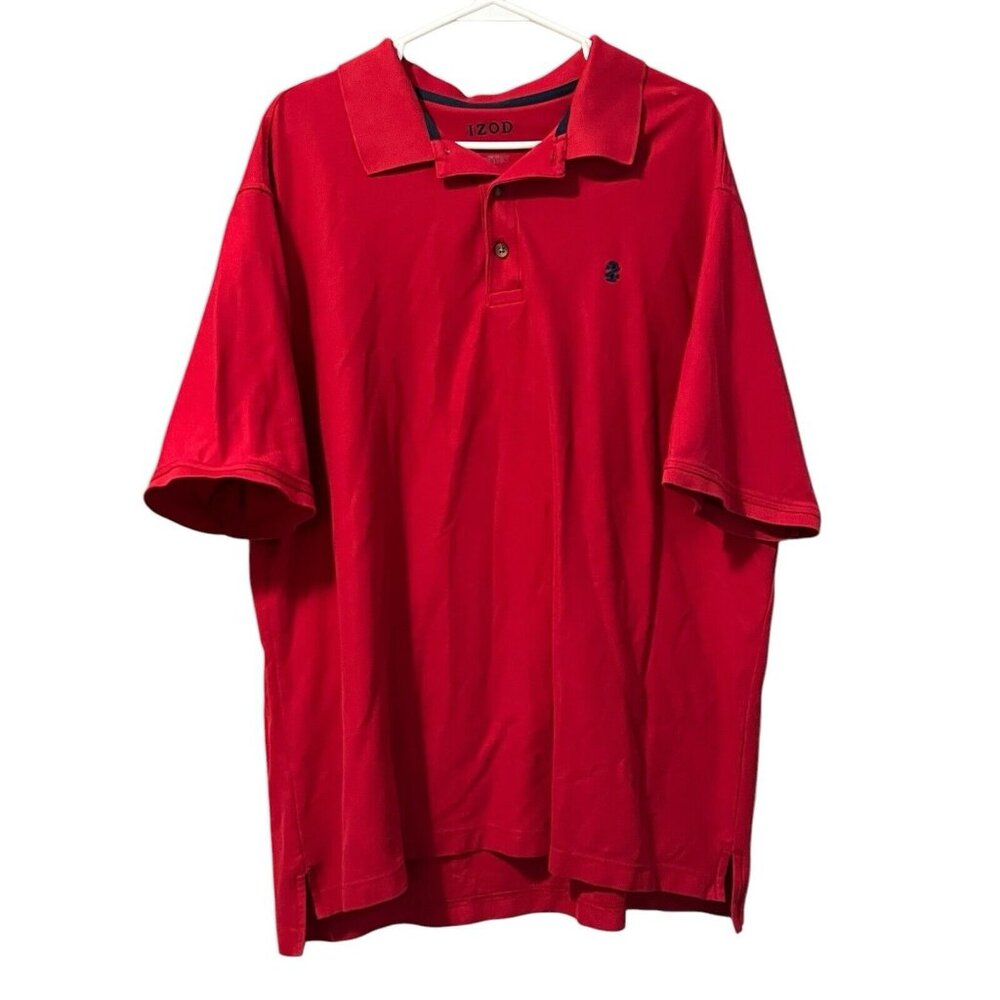 IZOD Men XXL Red Advantage Performance w/ Stretch Polo Shirt Preppy Golf Career